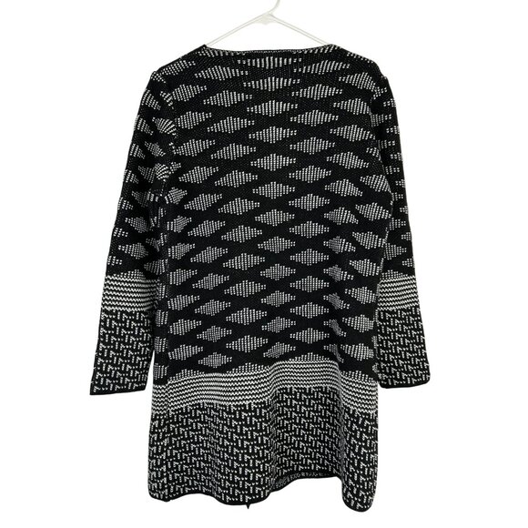 Skovhuus Womens Black Knit Cardigan Medium Wool Blend Long Sleeve Open Front - Picture 2 of 10